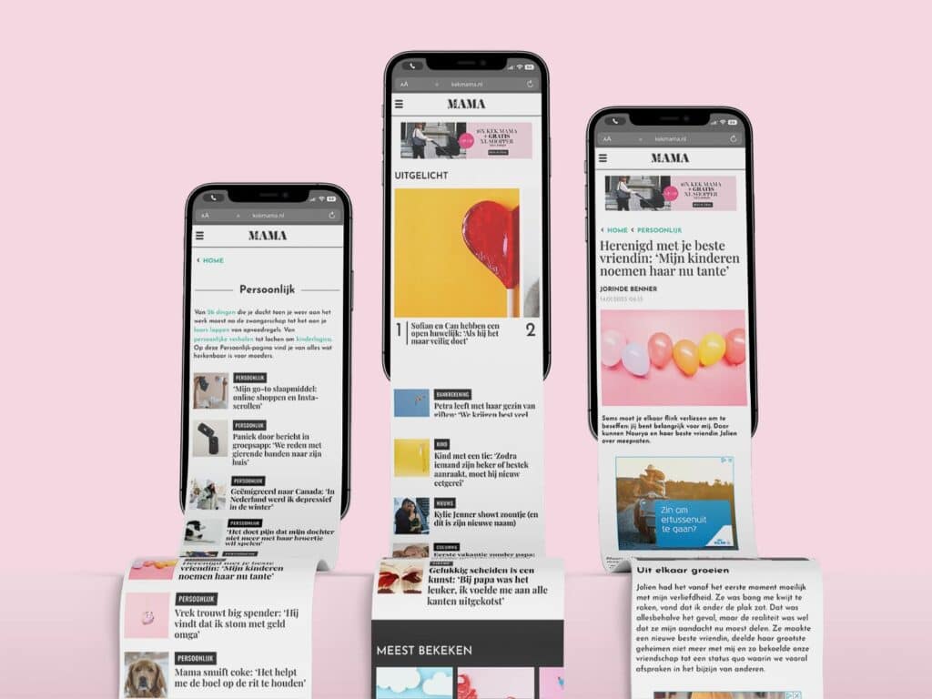 Kek Mama mobiele webdesigns