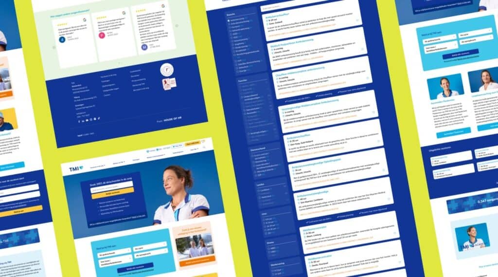 Webdesigns voor TMI.nl ontworpen door Sturdy Digital