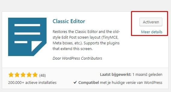 Het activeren van de klassieke editor in wordpress | New Fountain
