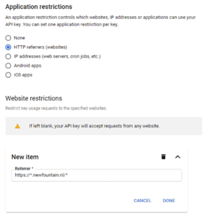 google cloud platform juiste restrictie instellen