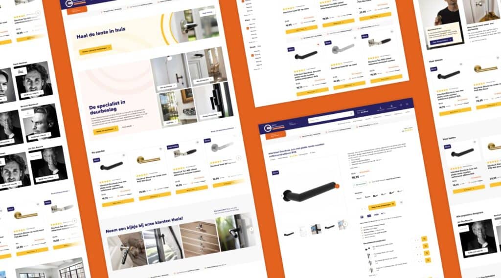 Het desktop design van onlinedeurbeslagshop.nl zoals gemaakt door Sturdy Digital.