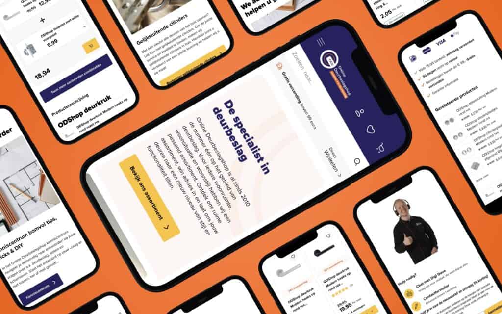 Onlinedeurbeslagshop mobiele schermen.