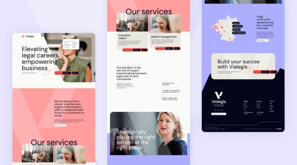 Het desktop design van vialegis.be zoals gemaakt door Sturdy Digital.