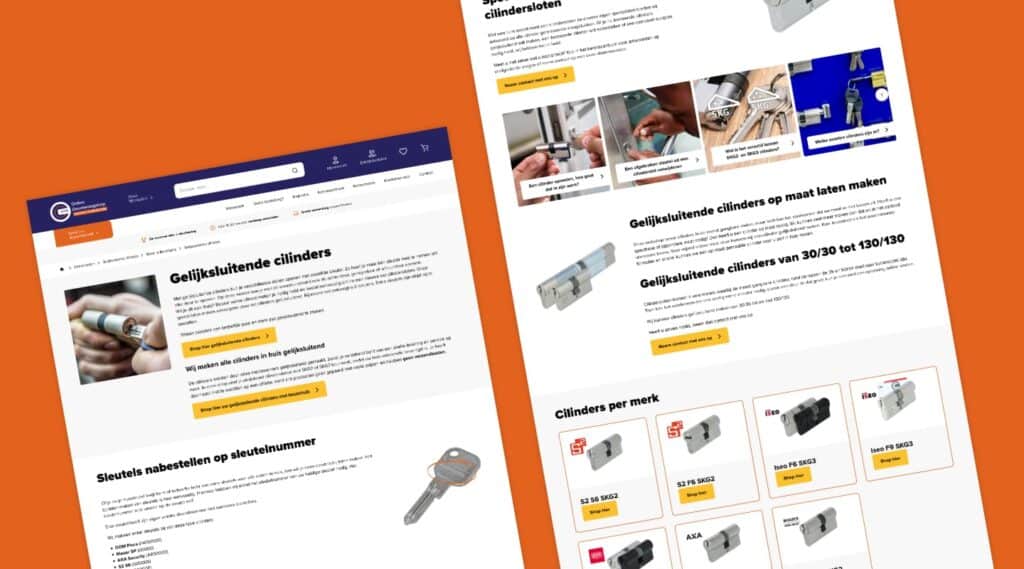 Gelijksluitende cilinders op onlinedeurbeslagshop.nl