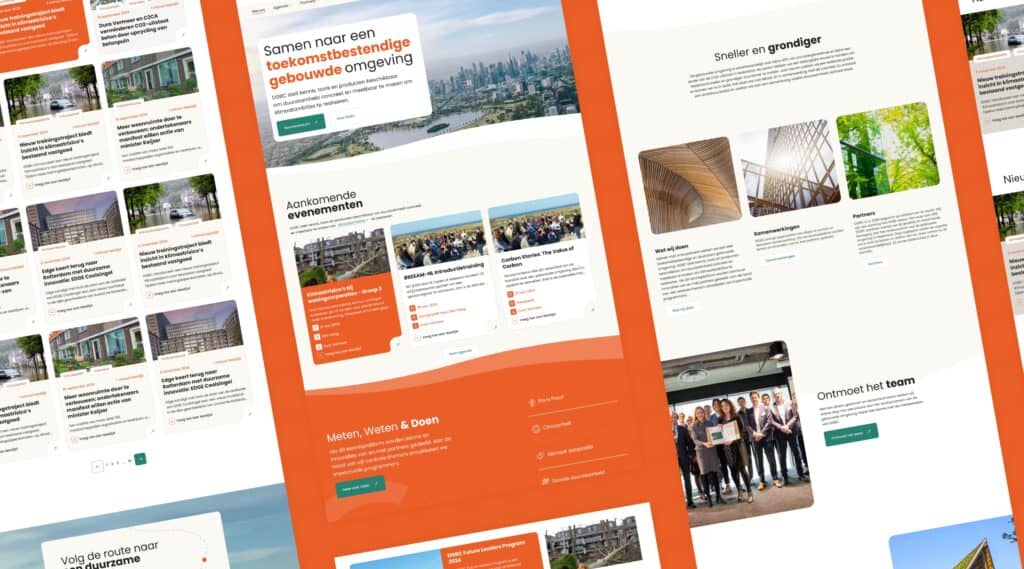 Het kenniscentrum van DGBC getoond op desktop devices