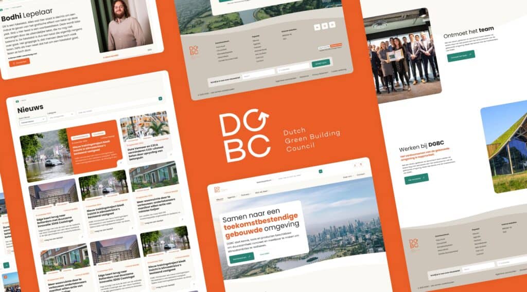 Het kenniscentrum van DGBC getoond op desktop devices
