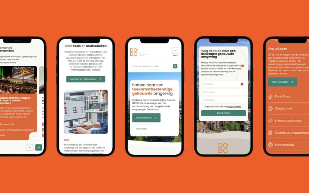 Het design van DGBC.nl zoals gemaakt door Sturdy Digital.