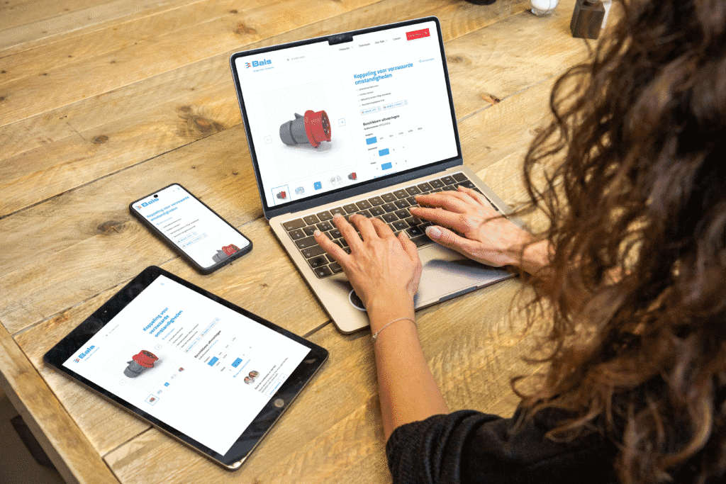 De website bals.nl gepresenteerd op verschillende devices: laptop, tablet en smartphone.