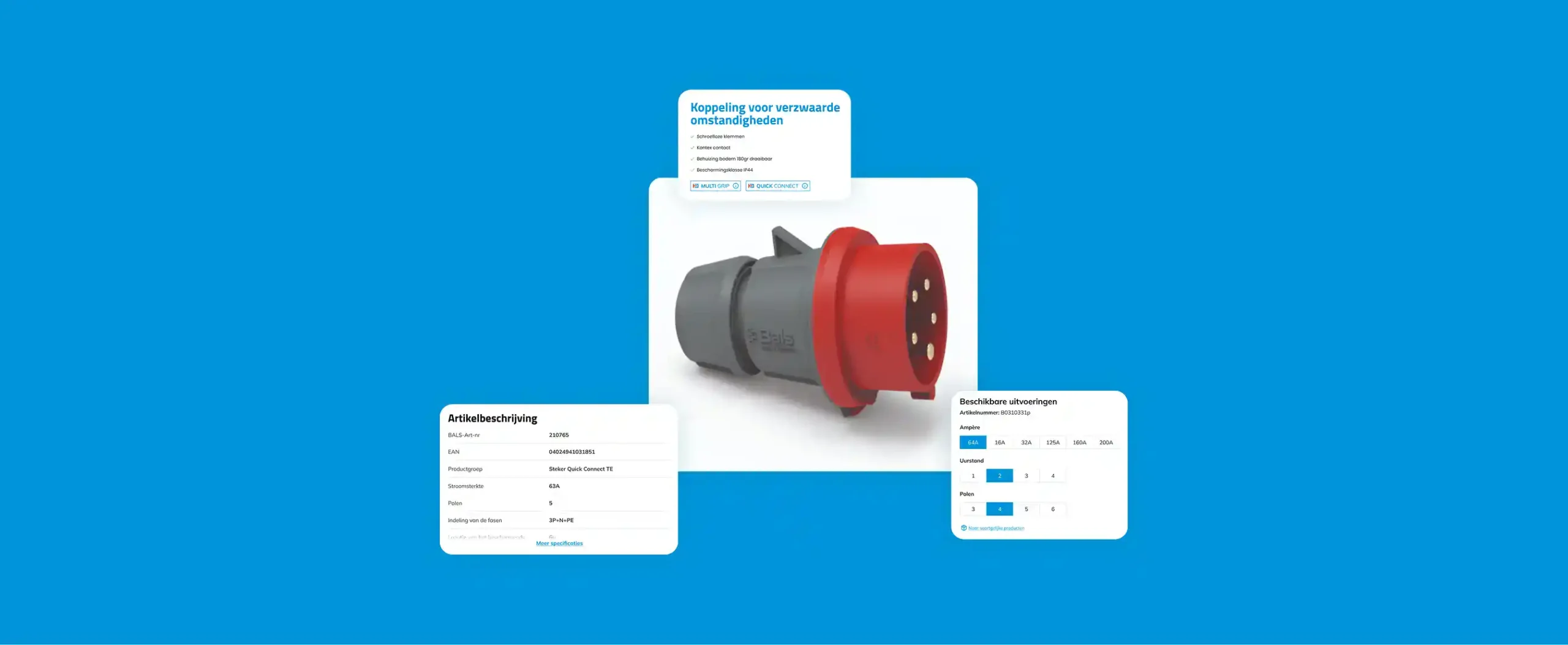 Een Bals koppeling met productinformatie.