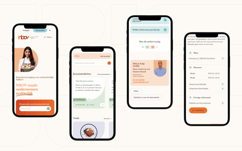Het mobile design van nbov.nl zoals gemaakt door Sturdy Digital.